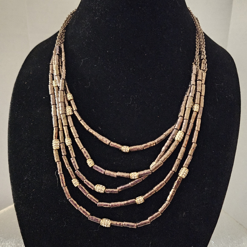 WHBM CHOCOLATE MULTI STRAND NECKLACE